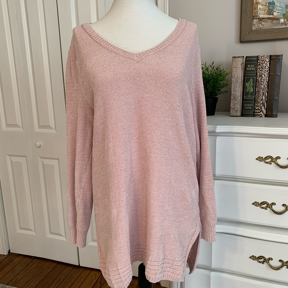 Apt. 9 blush pink chenille sweater. Size L